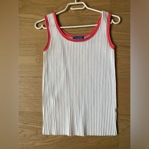 Natural Reflections Tank Top, size M, white and coral